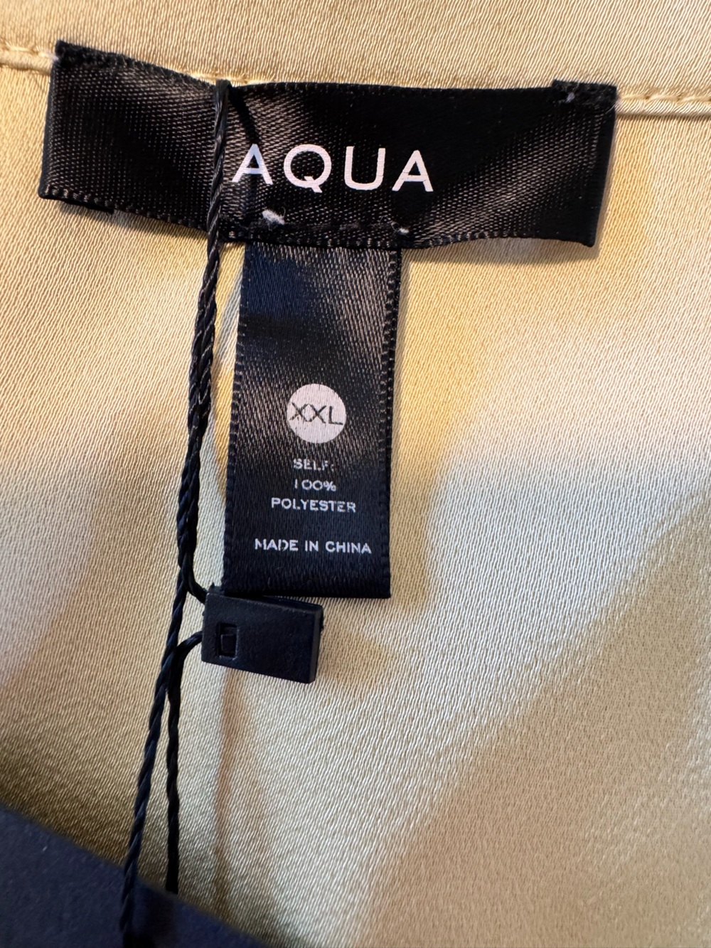 Aqua Pale Yellow Satin-Look Blouse XXL - Picture 6 of 6
